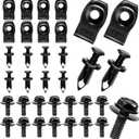 35 PCS Engine Under Cover Splash Shield Body Bolts Screws, Auto Bumper Fastern, Vehicle U-nut Clips, Universal for Most Cars (Black)
