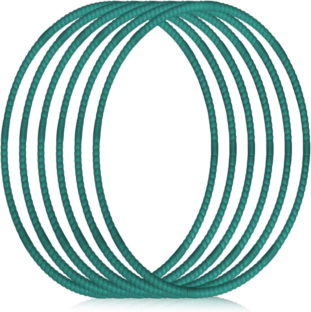 Shappy 6 Pcs Exercise Hoop Detachable Adjustable Plastic Toy Playground Toys Colored Hoop Circles for Teens Games Gymnastics Dog Agility Equipment Party Decor (23 Inch, Dark Green)