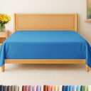 Cal King Size Flat Sheet - Hotel Quality Top Flat Bed Sheet Only - Ultra-Soft, Comfy, Breathable & Cooling - Fade & Wrinkle Free - Easy-Care, Stain & Shrink Resistant Bedding - Oeko-Tex - Royal Blue, California King