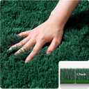 5x7 Dark Green Rugs for Living Room Bedroom, Fluffy Large Area Rug Soft Shag Non-Slip Carpet for Kids Boys and Girls Room Dorm Home Decor (5ft x 7ft)