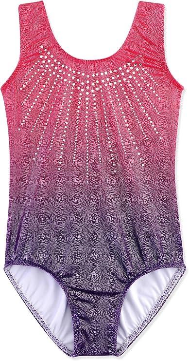 Leotards for Girls Gymnastics Toddler Dance Clothing Ballet Tutu Sparkles Black Blue Purple Colorful Ribbons 5-6Y