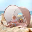 Tiny Land Baby Beach Tent Pop Up Baby Tent with UV Protection, Portable Baby Beach Essentials, 35"x28"x32" Sun Shelter for Infants, Baby Outdoor Use (Pink)