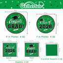Graduation Party Plates and Napkins Gatherfun 2026 Graduation Party Supplies Green Disposable Paper Plates Luncheon Napkins Cocktail Napkins for Congrats Grad Party Decorations, Serve 50