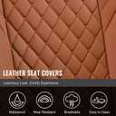 Auto Car Seat Covers Full Set Leather Cushion Protector Breathable Waterproof Seat Cover for Cars Universal Fit (Brown, Full Set Without Headrest)
