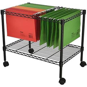 Finnhomy Premium 1-Tier Metal Rolling File Cart for Letter Size and Legal Size Folder, Black