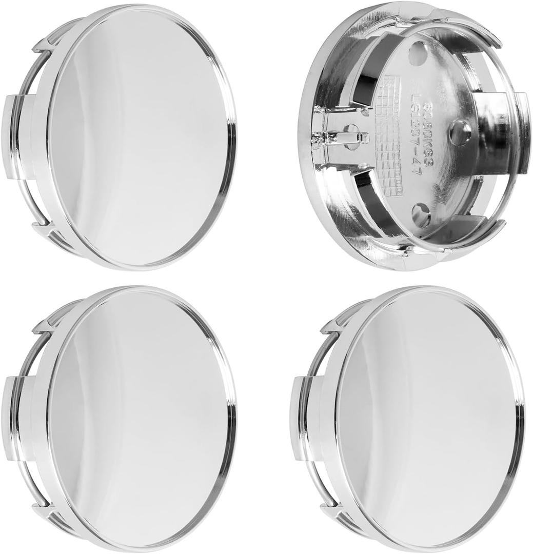 2.5Inch 63MM Wheel Center Caps for Dodge RAM 1500 Rim Hub Caps 6KF18TRMAA, Pack of 3 (Chrome, Outer 63MM, Inner 56MM, Easy DIY Installation)