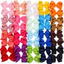 CLLOT 40PCS 4.5 Inch Hair Bows for Girls Grosgrain Ribbon Toddler Hair Accessories with Alligator Clips for Baby Girls Toddlers Kids In Pairs