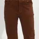 OctMoon Women's Corduroy Pants Straight Leg Casual Trousers 97% Cotton Stretch Pantalones de Pana with Pockets & Button (Brown, XL)