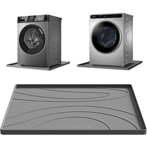 Washing Machine Drain Pan Silicone mat  26.5x26.5 Inch Non-Slip Waterproof Washer Drip Tray, Anti-Vibration Soft Mat for Under Dryer or Washer, Floor Leak Protector for Laundry Room