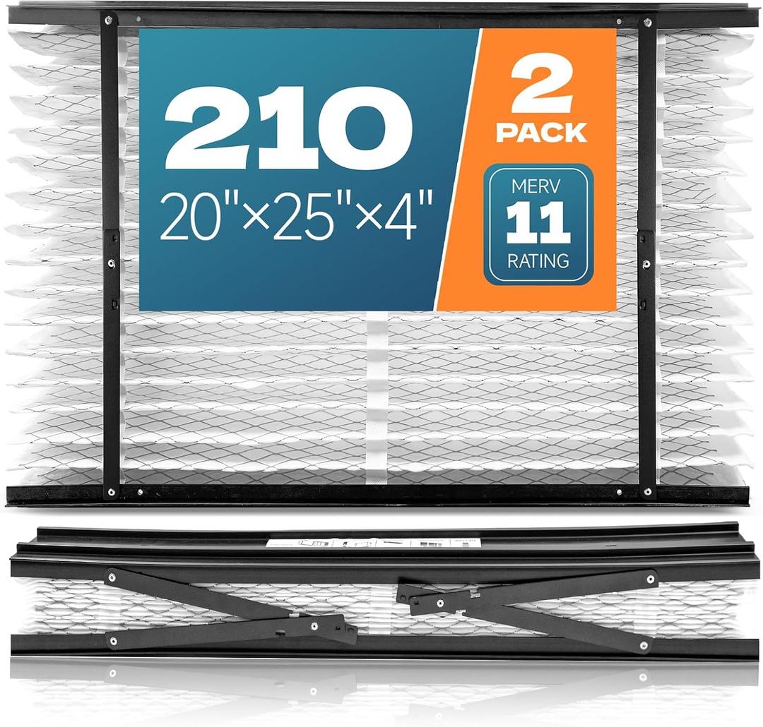 2-Pack 210 Replacement Filter Compatible with AprilAire Whole House Air Purifiers, Models 1210, 1620, 2210, 2216, 3210, 4200, MERV 11, Size: 20x25x4(Actual Size 20.66''x25.19"x4)