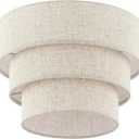 Lamp Shades for Floor Lamps Hanging Lamp Pendant Light Replacement, 3-Tier Drum Lamp Shade with Beige Fabric for Living Room Dining Hall Bedroom (Beige)