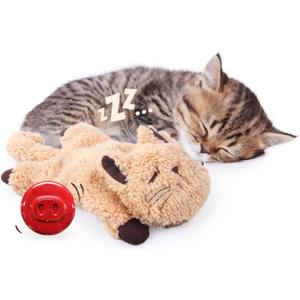 ALL FOR PAWS Cat Toys for Indoor Cats, Purring Cat, Catnip Toys, Cat Plush Toy, Cat Pillow, Anxiety Toys, Kitten Toys, Pet Toy