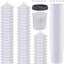 Disposable Paint Sprayer Mixing Cup for Automotive Paint Gun, HVLP Paint Spray Paint Gun 20 Ounce (600ml) Kit with 50 Cups and Lids System, 1 Hard Cup with Retainer Ring and 10 Plugs