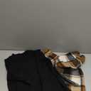 ADIFUN Clothes For Girls Skirt Pants Sets Long-Sleeved Round Neck Top Flannel Plaid Skirt Dress Beret Girls Outfit 3 Piece (7-8 Years, Black + Brown)