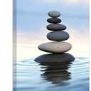 QIXIANG Zen Canvas Wall Art Zen Stone Painting Prints Spa Meditation Painting Artwork for Spa Yoga Room Bathroom Wall Decor Frame (24.00" x 36.00", Zen 1)