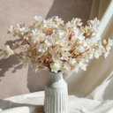 HOHOTIME Artificial Cherry Blossom Branches, 8Pcs 16" Silk Fake Flowers, Faux Sakura Peach Bouquet for Home Wedding Spring Party Decor, Japanese Garden Bedroom Table Centerpiece Decoration (White)