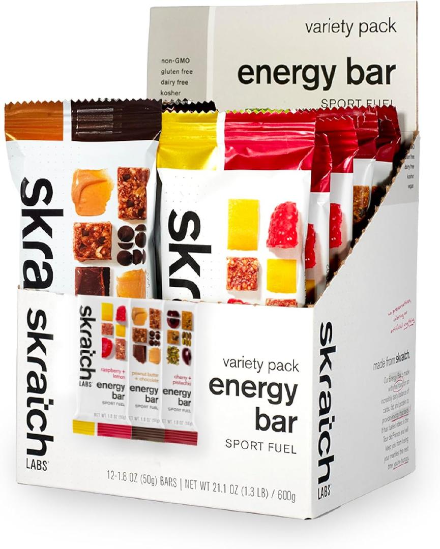 Skratch Labs Energy Bar | Variety Pack (12 Pack) | Plant Based Healthy Snack | Low Sugar, Plant Protein, Ancient Grains | Non-GMO, Gluten Free, Soy Free, Vegan, Kosher, BB 26 Sep 2026