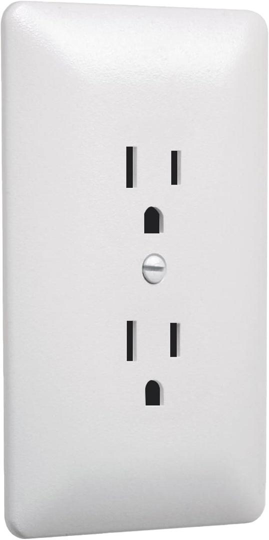TayMac MW2000W Masque 2000 Series 1-Gang Nonmetallic Decorator Style Duplex Cover-Up Wall Plate, White, 5-Pack