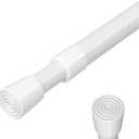 Spring Tension Curtain Rod 17-41inch Adjustable Spring Curtain Rods No Drilling White Small Tension Rods Short Tension Rod Closet Rod Expandable Spring Loaded Curtain Rods for Windows
