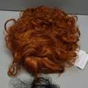 FantaLook 80s Long Curly Vintage Cosplay Wig with Bang for Women 60 70s Queen Costume for Halloween Party (Red Brown)