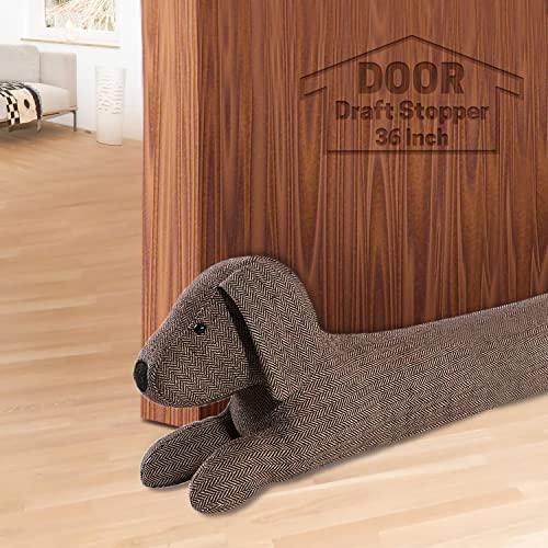 SWISSELITE 36 Inch Under Door Stopper, Decorative Door Noise Blocker, Weighted 3.2 Pounds Animal Air Draft Stopper Soundproof Energy Saver for Door & Window