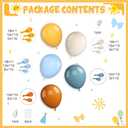 Here Comes the Son Balloon Arch Kit, Retro Blue Yellow Boho Balloon Garland with Mustard Yellow Pastel Blue Sand White Coffee Balloon for Fall Colorful Baby Shower First Birthday Party Decoration