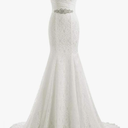 Women's Lace Mermaid Bridal Wedding Dresses, Size 16