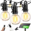 ZJOJO 100FT Solar Lights Outdoor Wateroproof, Solar String Lights with with Remote USB Port 32 LED Shatterproof,Dimmable Outdoor Lights Long Last for Garden,Patio, Backyard, Camping Christmas Light