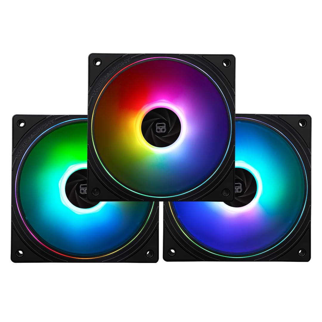 Thermalright TL-S12-S X3 CPU Fan 120mm ARGB Case Cooler Fan Comes with ARGB Lighting Effect,PC PWM Silent Computer Fan with 1500RPM Speed, CPU Cooling Fan Black(TL-S12-S X3)
