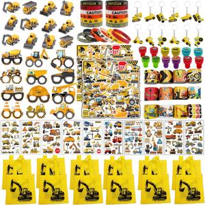 206 pieces of construction party favors,12 sets of rich construction birthday party supplies, are the perfect choice for construction party decorations and construction themed party supplies!
