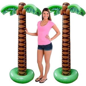 Giant Inflatable Palm Trees - 2 Pack - 6 Foot Super Sturdy Trees for Luau Parties, Beach Decor, Poolside Ambiance, Tropical Theme Decor & Outdoor Fun, Easy Inflation