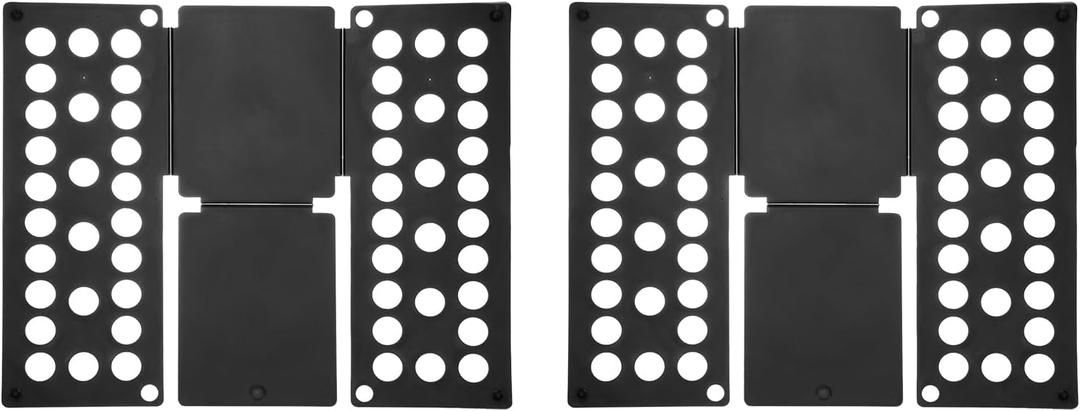 uxcell 2PCS Shirt Folder Board, T-Shirt Clothes Folder Folding Board Foldable Plastic T-Shirt Organizer for Closet Wardrobe Drawer Easy Clothing Storage (Black 18.9x15.75inches)