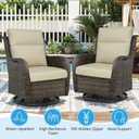 Outdoor Patio Chair Cushions 44x21x3.5 inch, Set of 2 Thicken Comfy Cushions for Rocker Non Slip Fade Shield Water Repellent High Back with Ties, Linenweave Tan