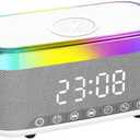 Multifunctional Bluetooth Speaker | Rechargeable | Colorful ambient light & Customizable Alarm Clock | Supports Wireless Charging for Smartphones | Ideal for Indoor & Outdoor Gatherings and Camping