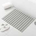 KEYCHAD Large Stone Bath Mat, 31"x 23.5" Non-Slip Diatomaceous Earth Bath Mat, Ultra-Absorbent Quick-Drying Stone Drying Mat for Kitchen Bathroom Pet Bowl, Rollable & Foldable Stone Bath Mat, Gray XL