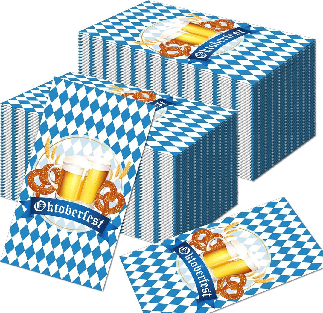 OXYLIPO 120Pcs Oktoberfest Theme Napkins Paper Happy Oktoberfest Disposable Paper Napkins Oktoberfest Luncheon Napkins Oktoberfest Hand Towels for Oktoberfest Festival Dinner Party (7.9 x 4.3 Inch)