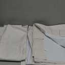 LAMIT Short Window Curtains 30 Inch Length, Ivory White Faux Linen Textured Light Filtering Drapes for Cafe, Rod Pocket Boho Neutral RV Curtains for Kitchen/Small Windows, 2 Panels, 42 x 30 Inch