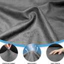 Single Sofa Cover Leather Look Chair Covers for Living Room 1-Piece Sofa Chair Covers with Arms Stretch Furniture Protector with Elastic Bottom & Pockets(Armchair, Grey)