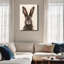 FLZYKGPA Painting Prints Brown Rabbit Canvas Wall Art - Neutral Tone Brushstroke Bunny Portrait, Modern Rustic Decor for Living Room Gallery Kitchen, High Definition Print Ready to Hang Artwork (8"L x 12"W, Picture 3)