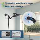 RAINREVIVE Matte Black Shower Arm Flange, Metal Shower Arm Stabilizer Bracket and Flange Cover Plate