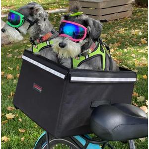 Bushwhacker Portland - Bike Rack Dog, Grocery and Goods Carrier - Bicycle Pannier Crate Cycling Basket Trunk Bag Rear Bed Storage Leash Carry Cargo Pet Commuter Behind Seat Accessories Items Ebike (Medium)