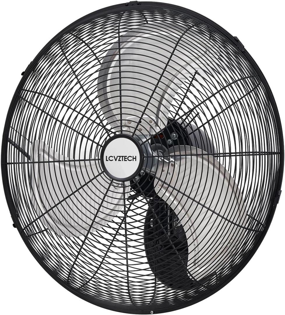 20 inch Wall Mount Fan Oscillating, 3-Speed 5500 CFM High Velocity Industrial Wall Mounted Fan, Heavy Duty Air Circulator for Garage, Shop, Gym, Workshop, Covered Patio - UL Listed