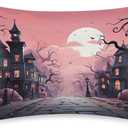 Satin Pillowcase Pink Halloween Satin Pillow case for Hair and Skin 20 x 30 Inches Smooth PillowCovers Pillow Cover with Envelope Closure (Queen)