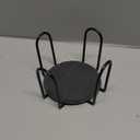 12 Pack Slate Drink Coasters with Metal Holder, VIBRATITE 4 Inch Black Slate Stone Coasters Bulk Laser Engraving Blanks with Anti-Scratch Bottom for Drink Coffee Bar Kitchen Home Decor, Round