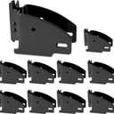 10 Packs Black E-Track Wood Beam End Socket, E Track Accessories Wood Beam Brackets Fit for 2x4 2x6 in Cargo, Truck, Trailer, Storage Lumber Bracket Tie-Down Systems, Shelf Brackets