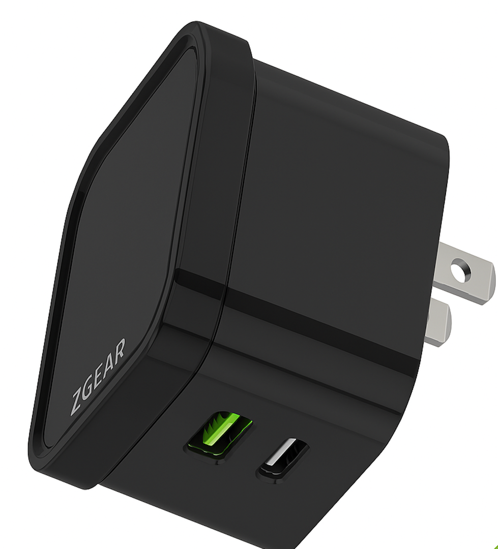 ZGEAR Adaptive Fast Charge With Two USB Ports USB Charger - 18 Watts