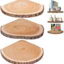 Corner Floating Shelves3Pcs Wood Corner Shelf Rustic Corner Shelves Wall Corner Shelf for Decor/Storage/Kitchen/Bedroom/Office/Living Room (Large)