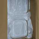 2 Cup Square Glass Food Storage Containers, Small Square Storage Containers With Airtight Lids Leak-proof, BPA free 16oz Glass Meal Prep Bowls, Dishwasher, Microwave, Freezer Safe (White)