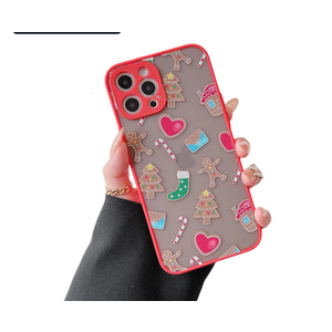 ZTOFERA Christmas Case for iPhone 15 Pro Max,Cute Merry Christmas Pattern Phone Case Gifts Translucent Silicone Hard PC +TPU Bumper Shockproof Cover for iPhone 15 Pro Max 6.7 inch-Gingerbread Man Pack of 2