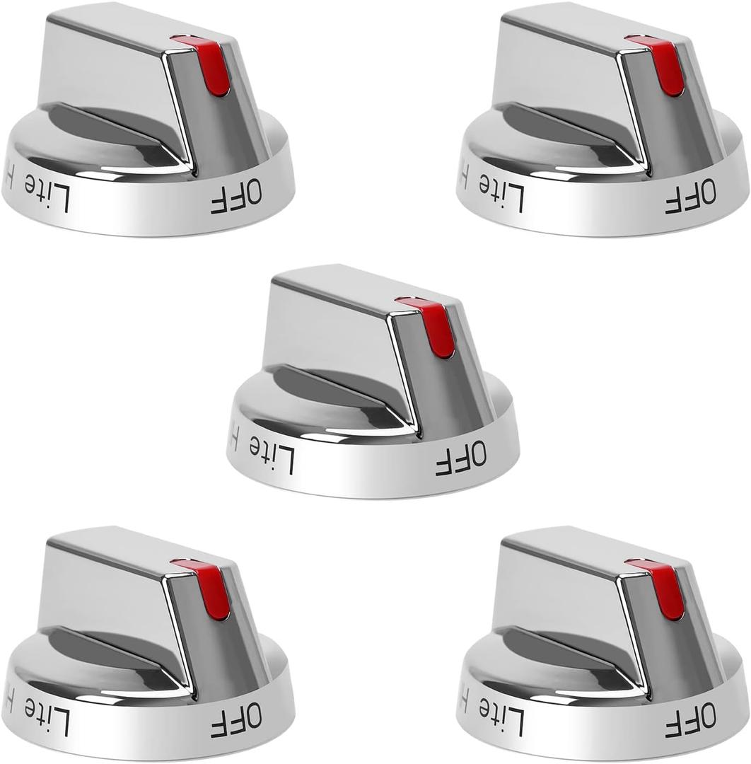 onlyfire DG64-00473A Replacement Burner Control Knobs Gas Stove Knobs for Samsung Range Oven Parts NX58H5600SS NX58J7750SS NX58H5650WS NX58M6850SS, Set of 5